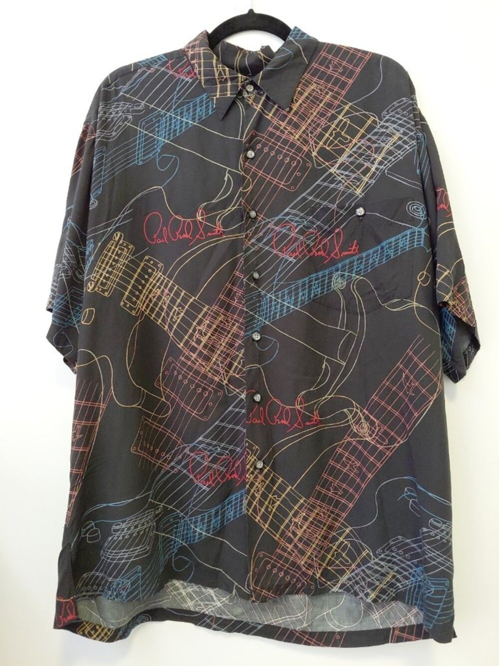 Vintage Tori Richard Shirt  Guitars Of Paul Reed Smith Short Sleeve Black XL